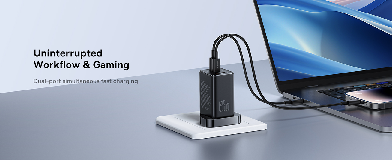 Baseus GaN5 Pro 65W 3 Port Fast Charger